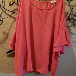 Salmon colored plus size blouse